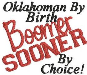 Boomer Sooner By Choice Machine Embroidery Pattern