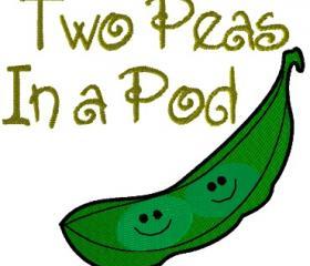 Two Peas in a Pod Machine Embroidery Pattern