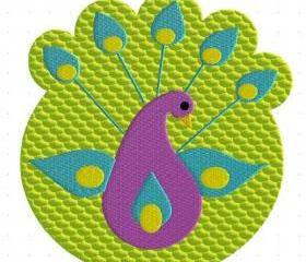 Peacock Machine Embroidery Pattern